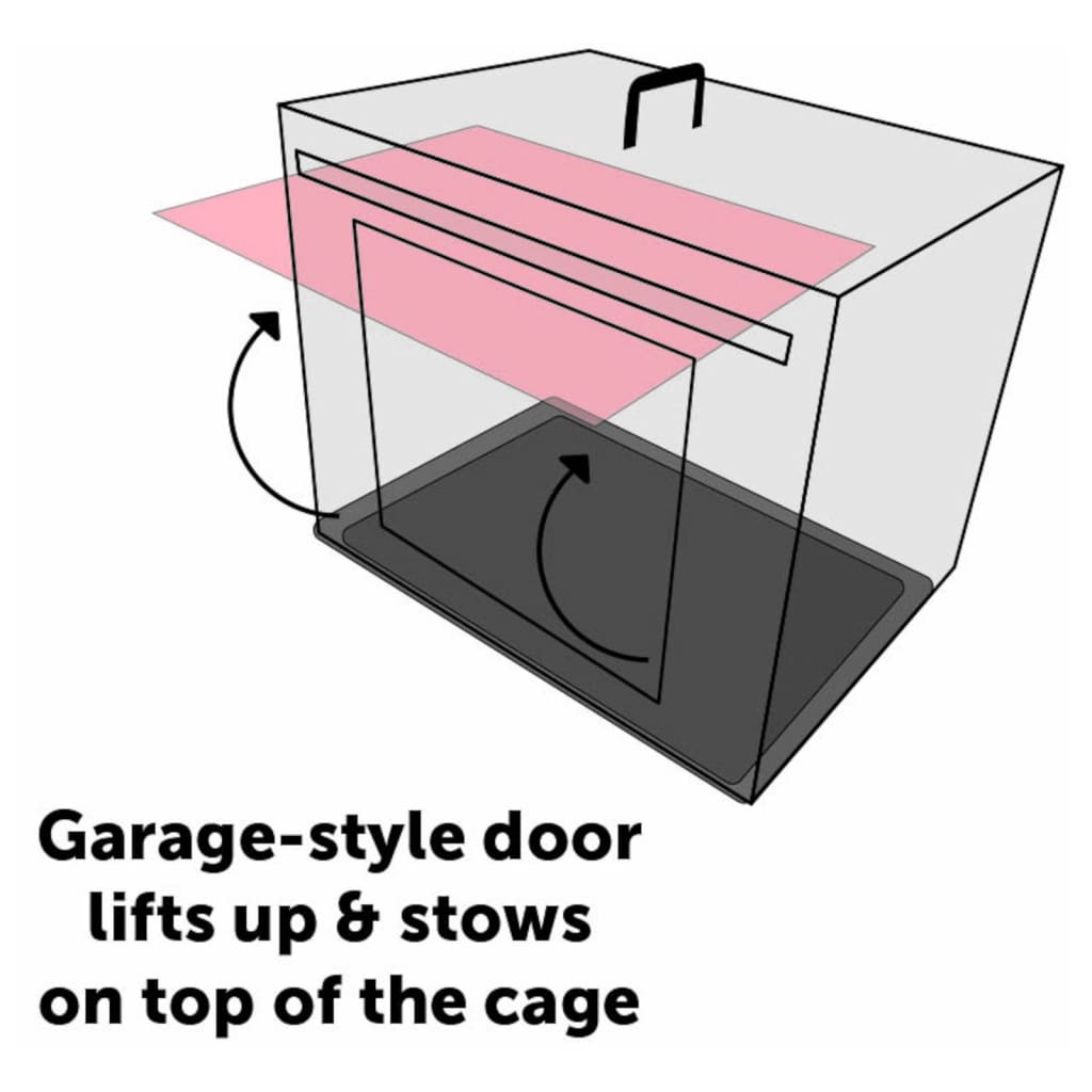FLAMINGO Cage métallique avec porte coulissante 108x71,5x76 cm Noir