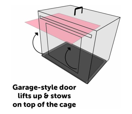 FLAMINGO Cage métallique avec porte coulissante 108x71,5x76 cm Noir
