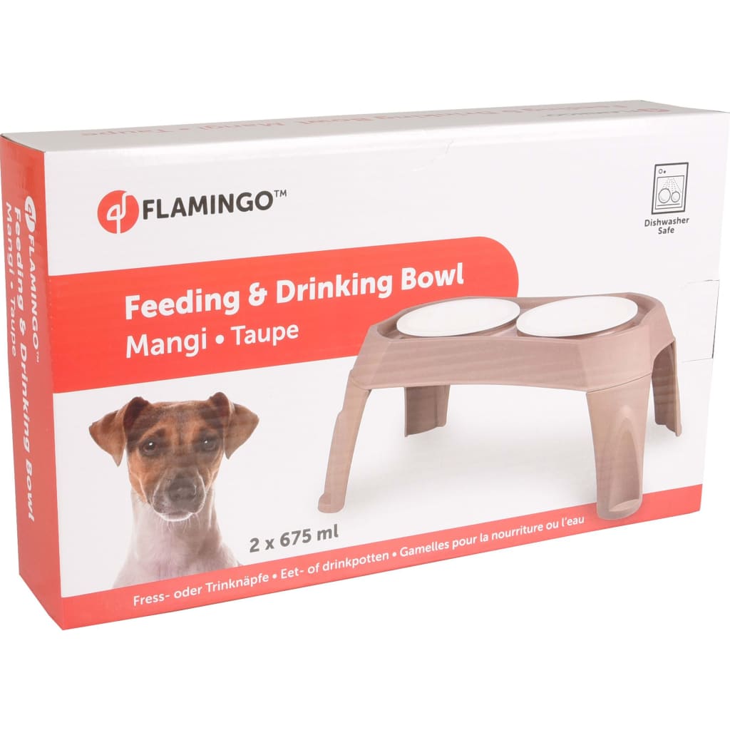 

FLAMINGO Voerbak dubbel Mangi 2x675 ml taupe