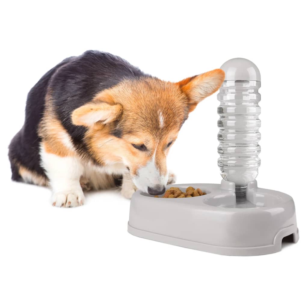 FLAMINGO Bol d'alimentation avec distributeur d'eau 850 ml Gris