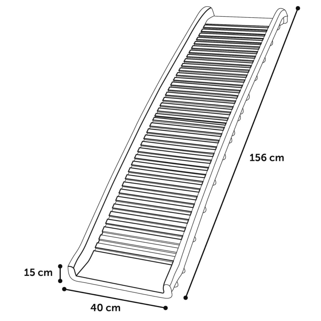 Rampă pentru câini pliabilă Zenna 156x40x15 cm negru