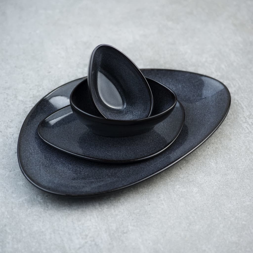 Cosy & Trendy middagstallerkener 6 stk. Black Granite sort