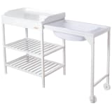 Baninni Table à langer avec baignoire "Lavi" Bois Blanc BNBR006-WH