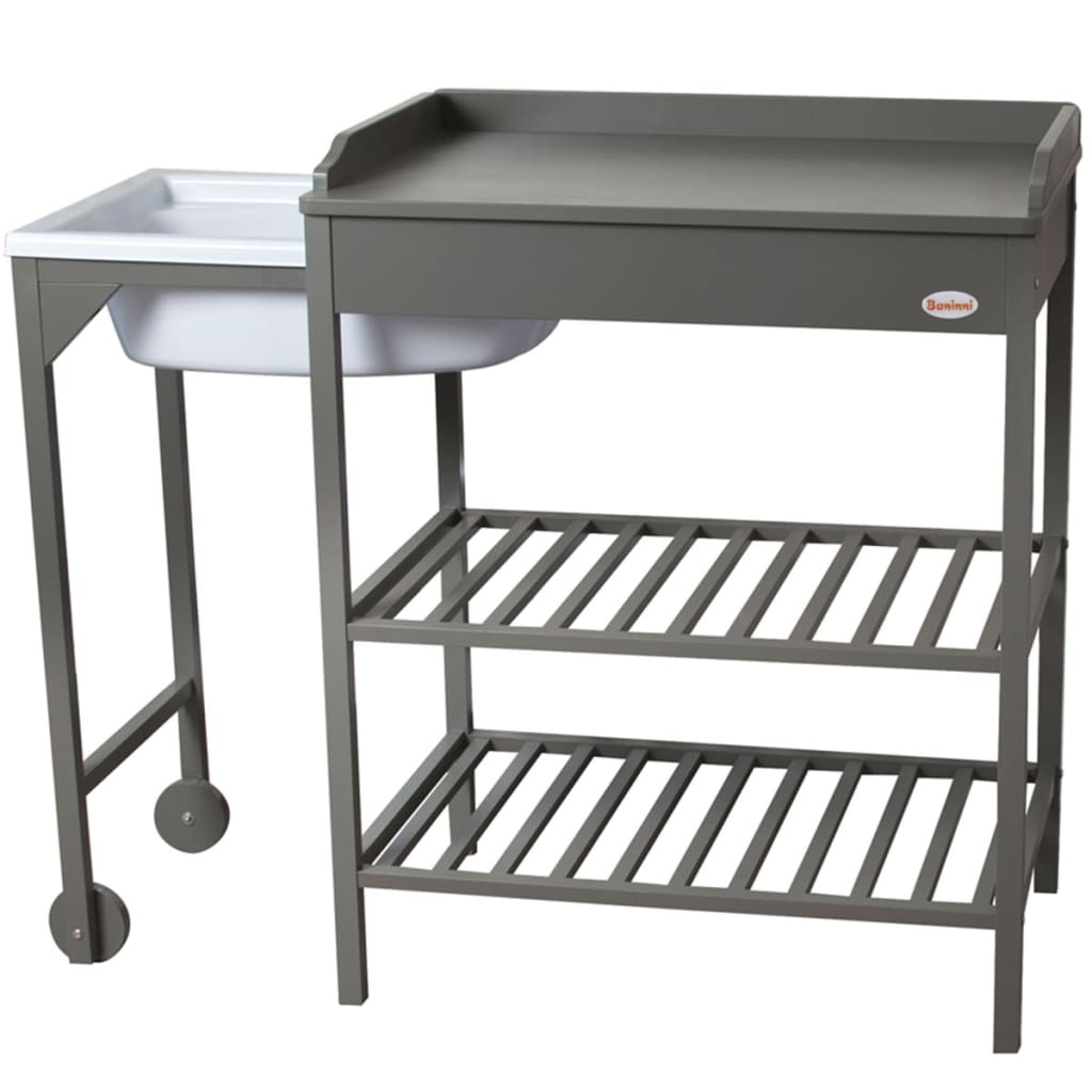 

Baninni Bad- en verschoontafel Lavi grijs hout BNBR006-GY