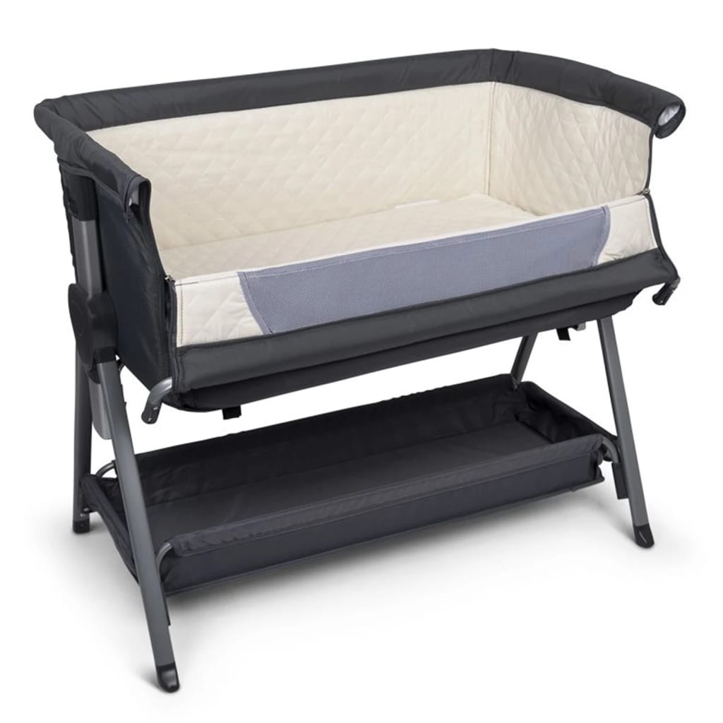 Culla Da Letto Per Neonati Elia 92x55x82 Cm Grigio Scuro Baninni 18 width=274