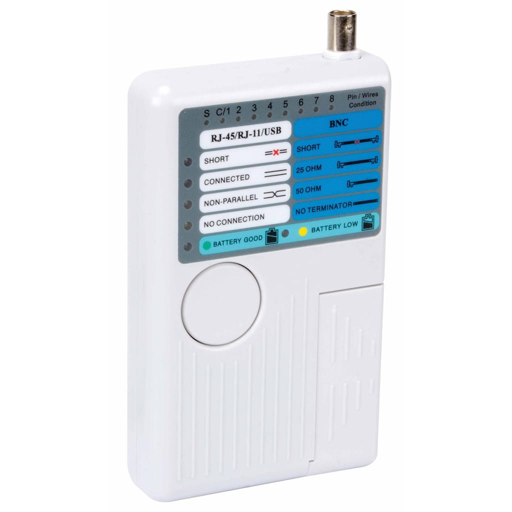 Velleman USB- en netwerkkabeltester 5-in-1 wit VTLAN7