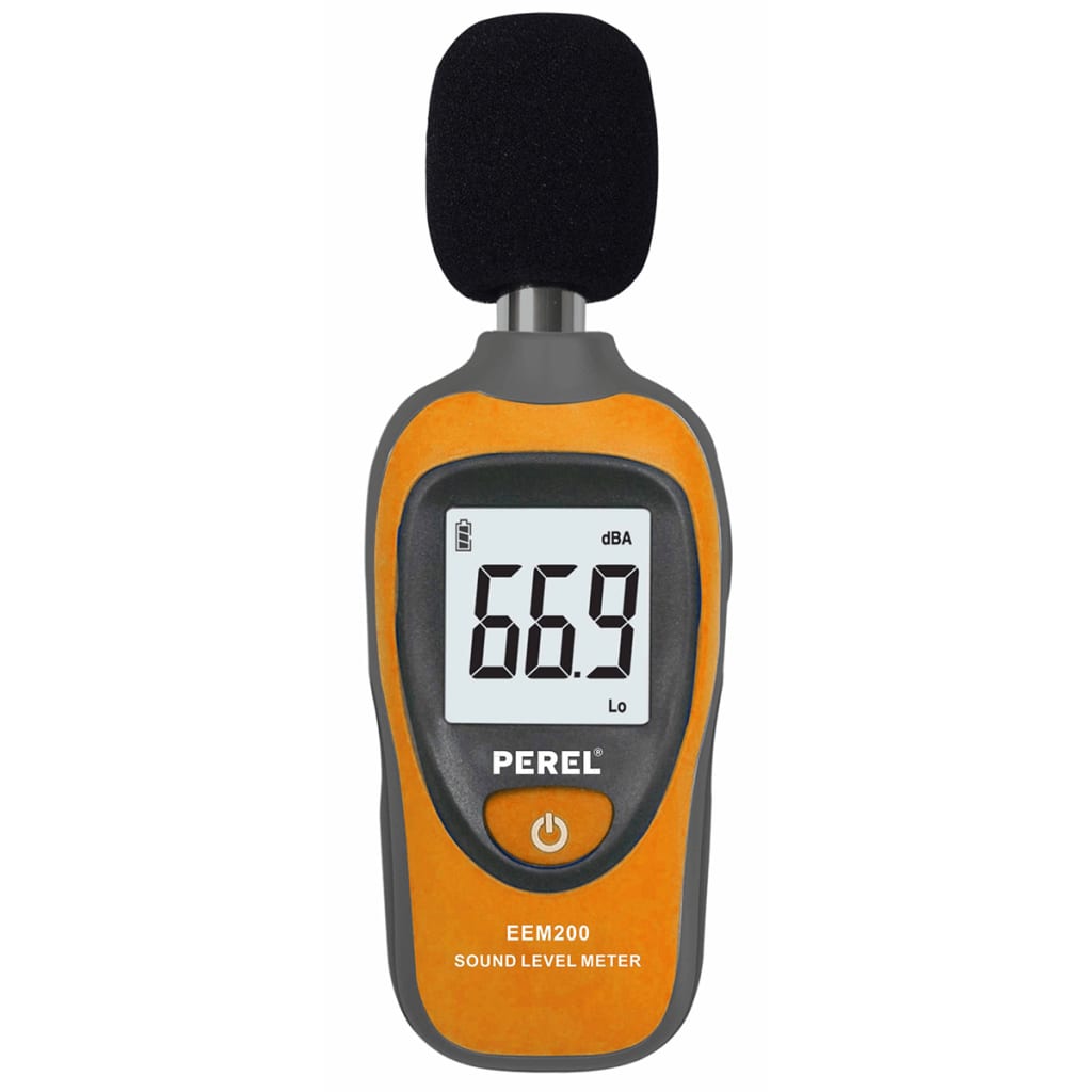 Perel Minigeluidsniveaumeter digitaal oranje EEM200