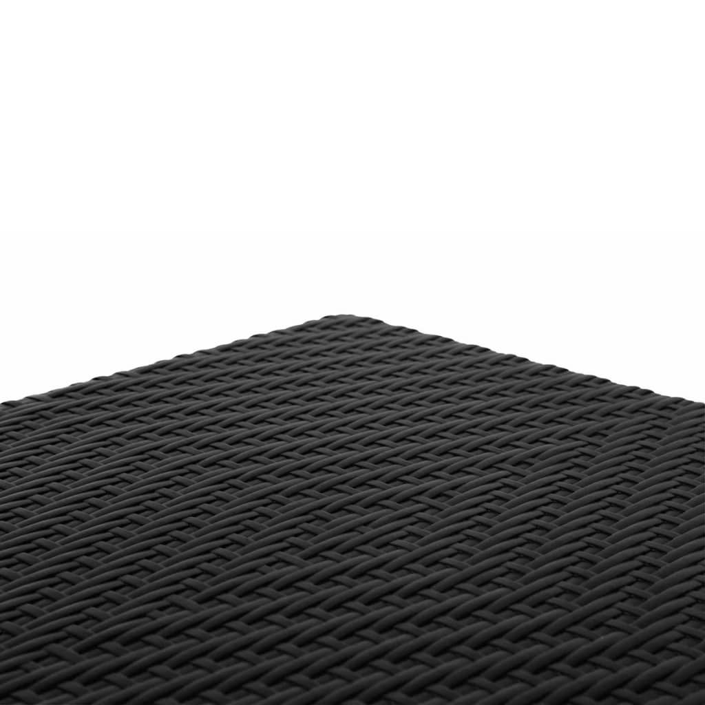 Perel Klapbank met rieten patroon vierkant zwart FP62R