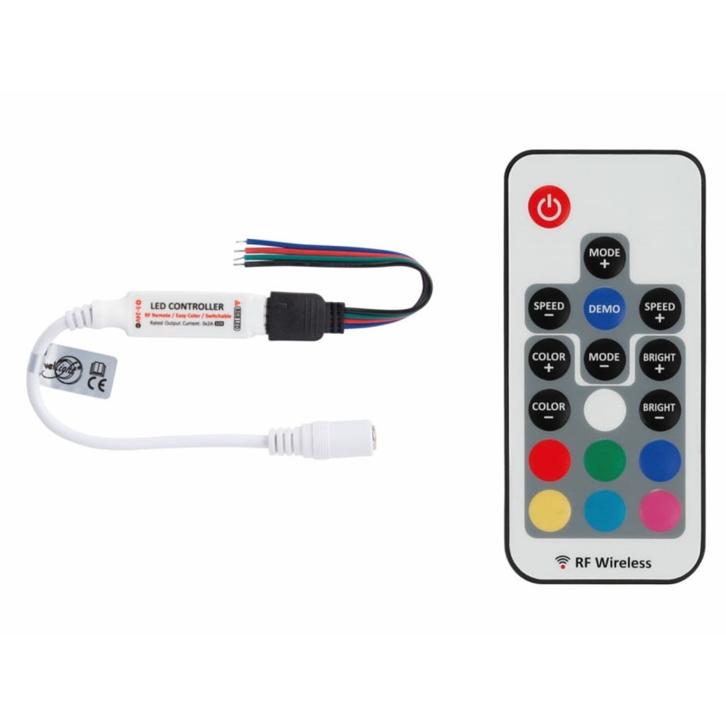 Afbeelding Mini RGB LED-controller - 1 kanaal - met RF-afstandsbediening door Vidaxl.nl