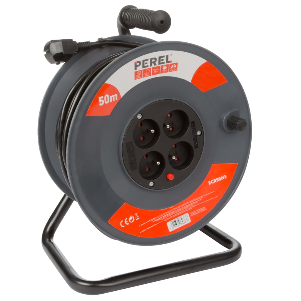 

Perel Kabelhaspel met 4 stopcontacten 50 m