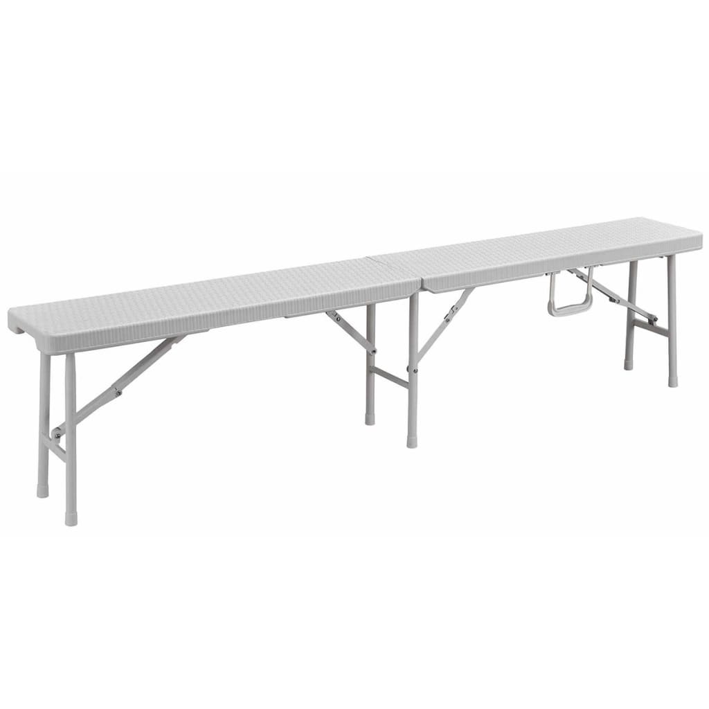 

Perel Klapbank met rieten patroon wit FP160RW