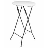 Perel Table de bar pliable Ronde 60 x 110 cm Blanc FP196