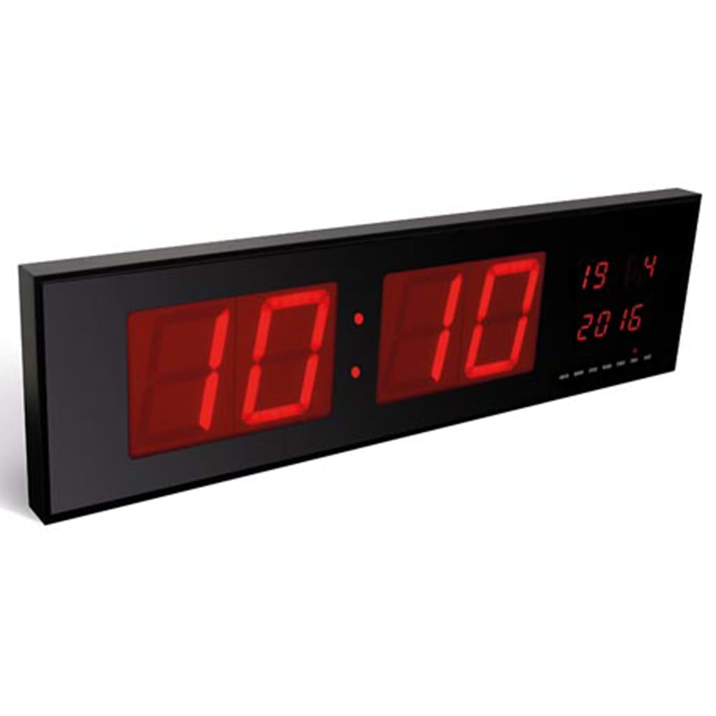 Afbeelding Perel Wandklok LED 83x23 cm zwart door Vidaxl.nl