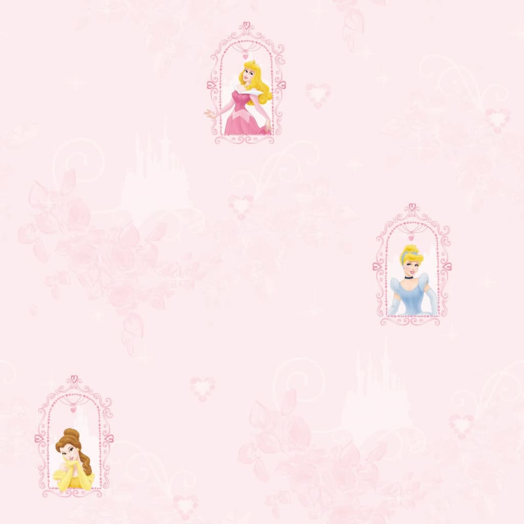 Kids at Home Behang Princess Fairytale Dream roze en geel