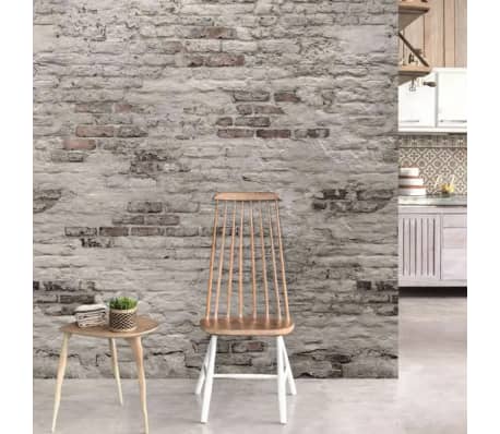 DUTCH WALLCOVERINGS Photo Mural Old Brick Wall Grey