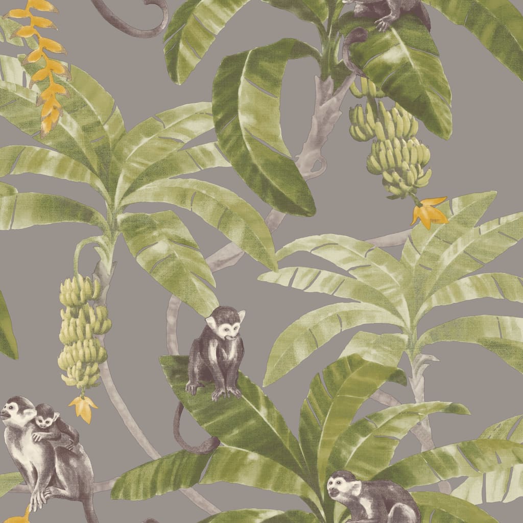 

DUTCH WALLCOVERINGS Behang Monkey Puzzle grijs