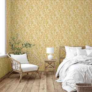 DUTCH WALLCOVERINGS Tapet Mae ockra och beige