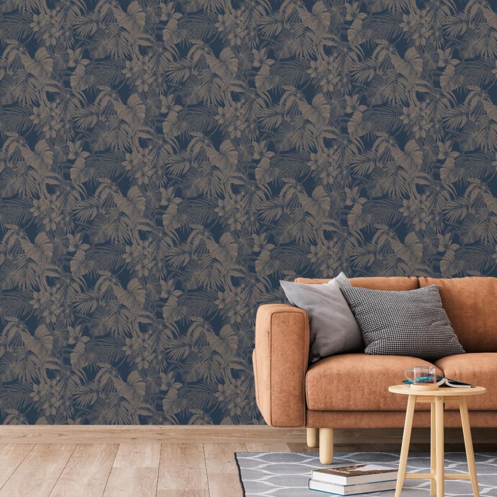 DUTCH WALLCOVERINGS Tapet „Joelle”, argintiu și albastru