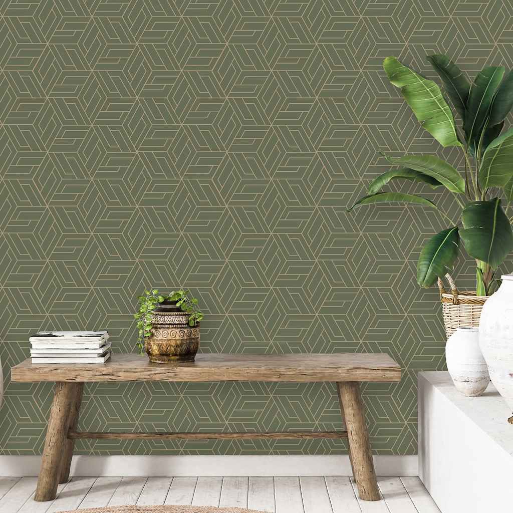 DUTCH WALLCOVERINGS Behang Cobra Groen afbeelding