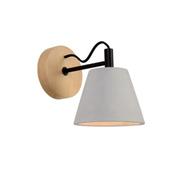 Acheter Applique Béton Et Bois Possio H18 Cm Gris Pas Cher Vidaxlfr