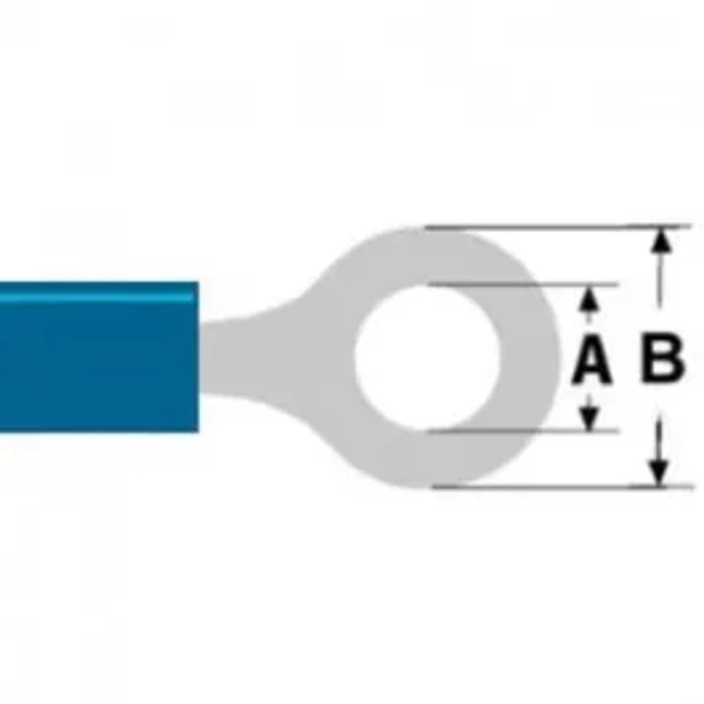 Afbeelding Kabeldirect Kabelschoen 4,3mm gat klepelring 1,5 - 2,5 mm Blauw (100st) door Vidaxl.nl