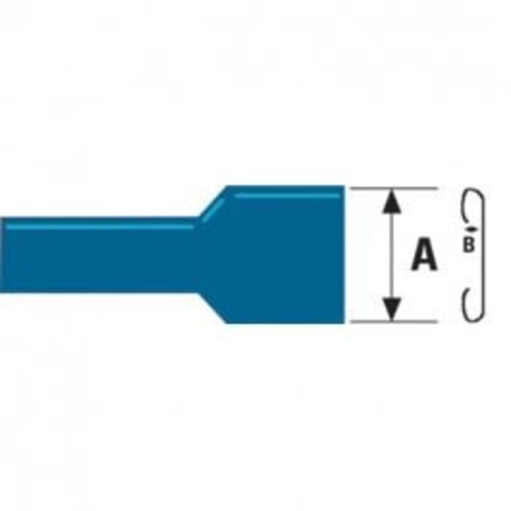 Kabeldirect Kabelschoen platte stekkerhuls 1,5 - 2,5 mm Blauw (100st)