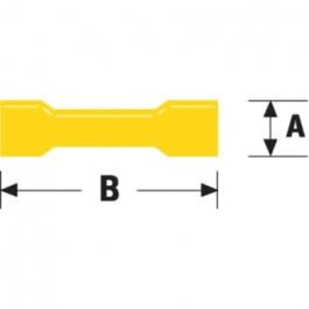 Kabeldirect Kabelschoen verbindingsconnector 2,5 - 6,5 mm Geel (100st)