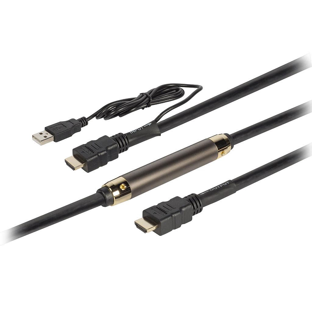Kabeldirect HDMI 1.4 / 2.0 Kabel 40m Verguld Rond Zwart