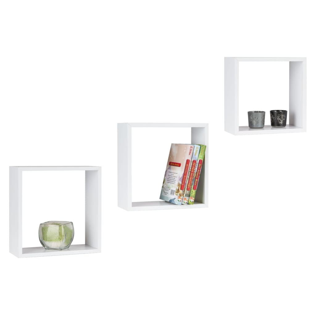 Practo Home Wandregale 3 Stk. Holz Weiß