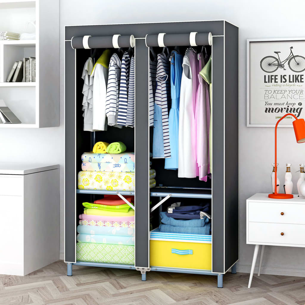 Practo Home Kleiderschrank 109x 48x 163 cm Grau