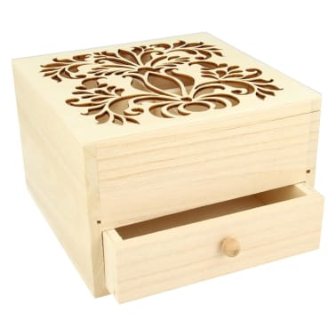 Coffret de rangement en bois avec 36 boîtes alu pour pièces perles...