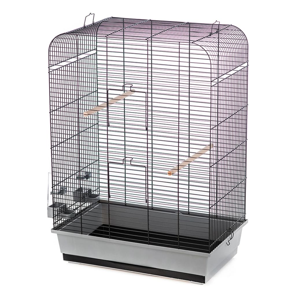 Duvoplus Cage à oiseaux avec accessoires Nina 54x34x75 cm Gris et noir