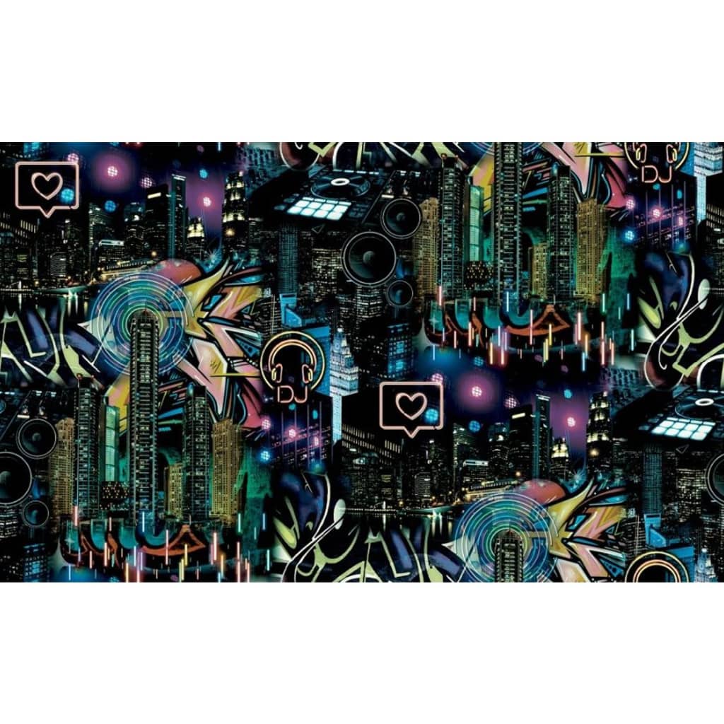 Good Vibes Tapeta Skyscrapers City Icons, czarno-fioletowa