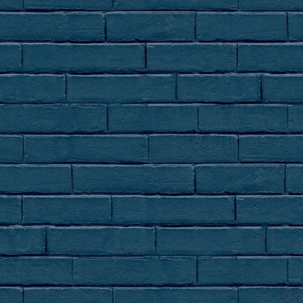 Good Vibes Papier peint Brick Wall Bleu