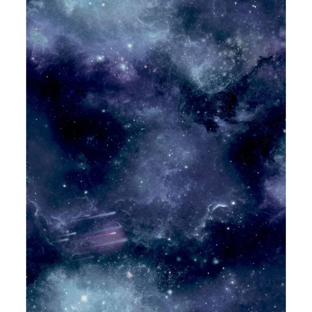 Noordwand Papier peint Good Vibes Galaxy with Stars Noir et violet