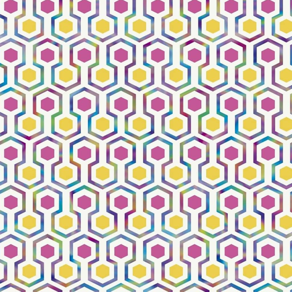 Noordwand Tapet „Good Vibes Hexagon Pattern”, roz și galben