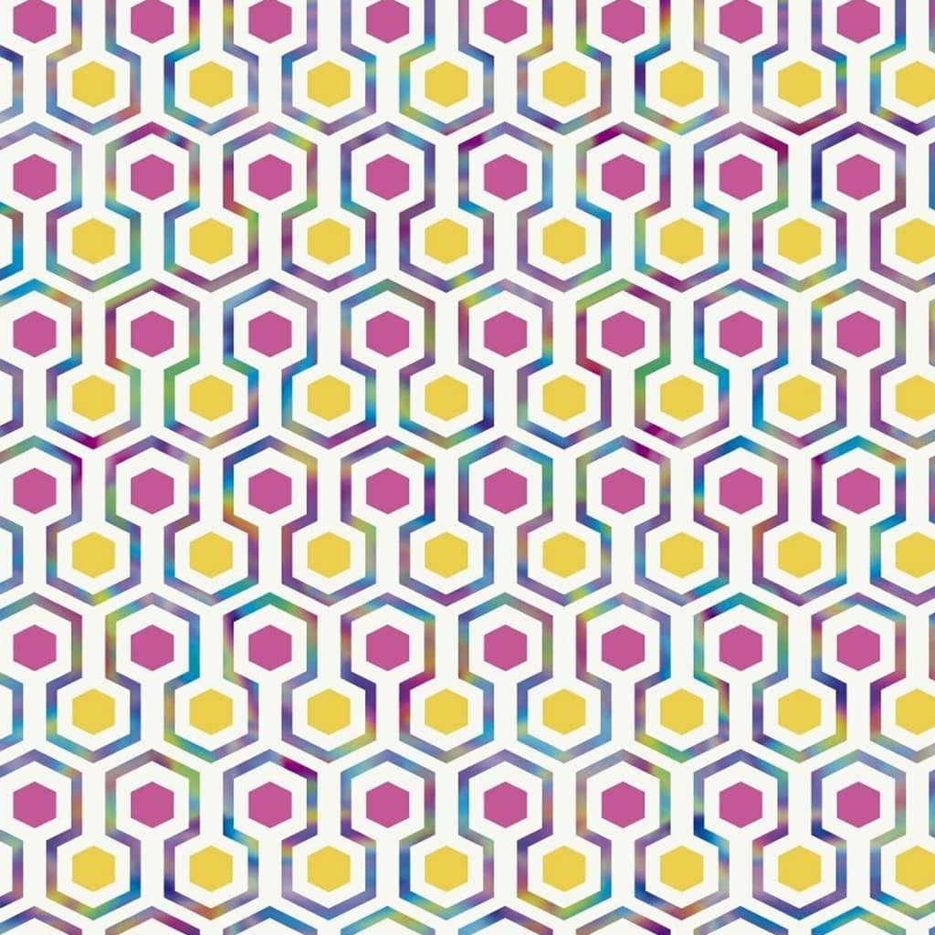 

Good Vibes Behang Hexagon Pattern roze en geel