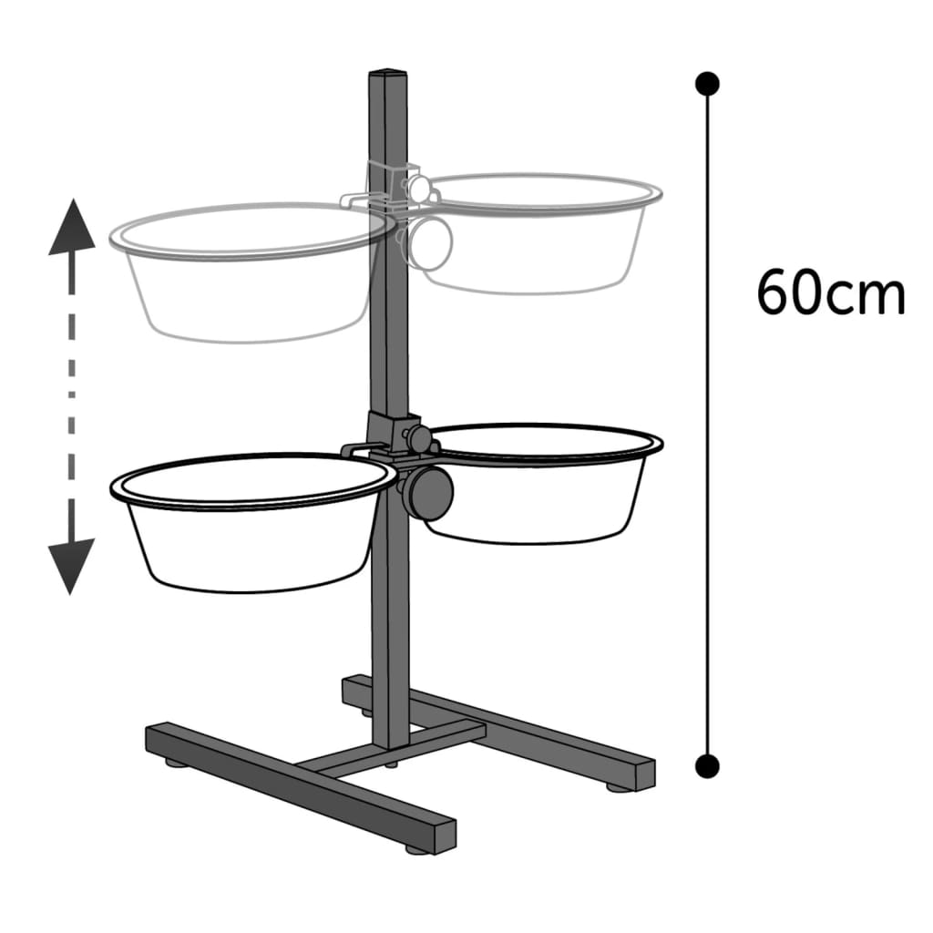 

FLAMINGO H-standaard met 2 bakken Otis 1,6 L 21 cm