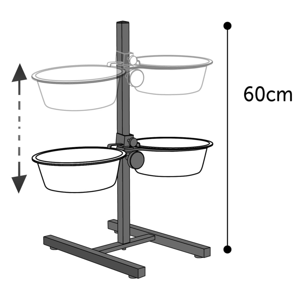 

FLAMINGO H-standaard met 2 bakken Otis 4 L 27 cm