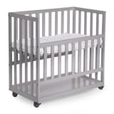 CHILDWOOD Baby-Beistellbett 50x90 cm Buche Grau BSCNSG