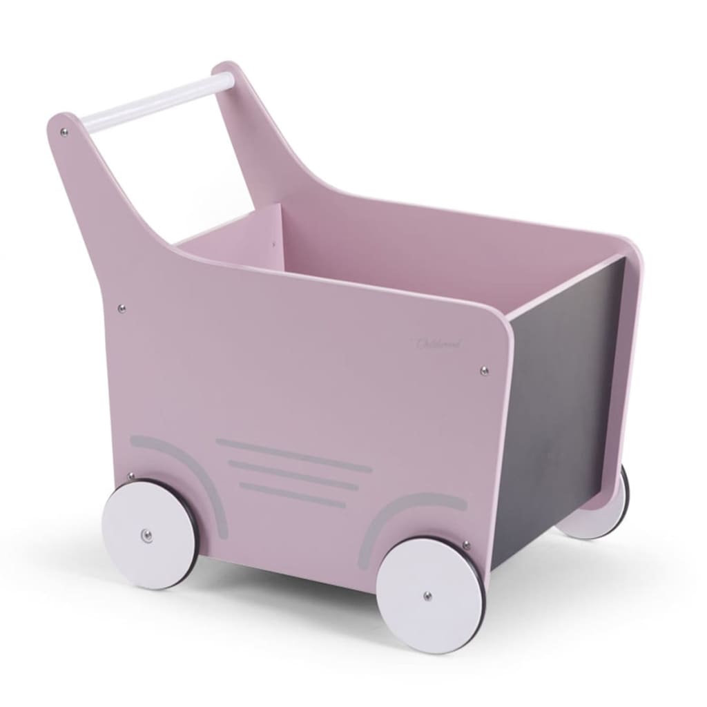 CHILDWOOD Houten speelgoed wandelwagen roze WODSTRP