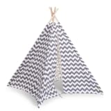 CHILDWOOD Tipi Tent Canvas 143x135x135 cm Grey and White TIPZIG