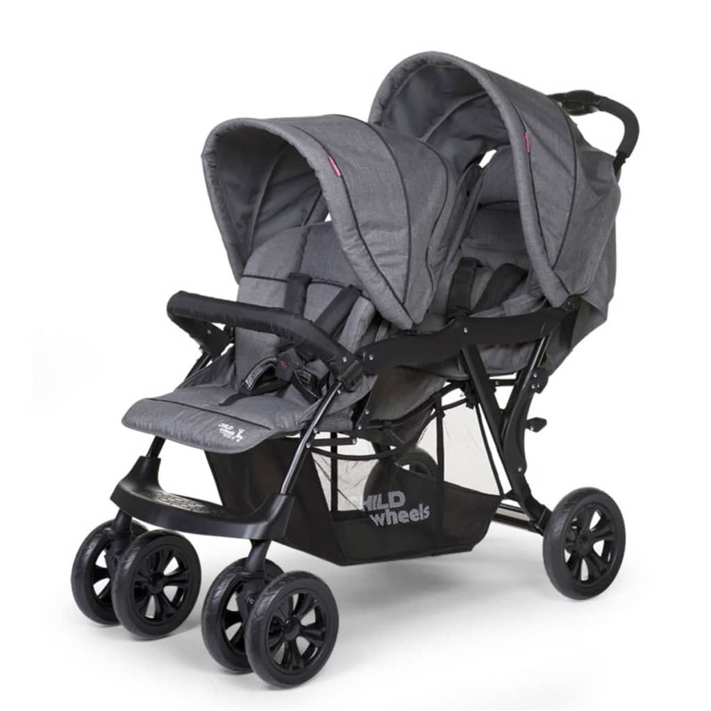 Afbeelding CHILDWHEELS Tandem kinderwagen canvas RC grijs CWTAN door Vidaxl.nl