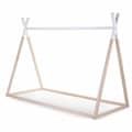 CHILDHOME Estrutura de cama Tipi 90x200 cm cor da madeira e branco