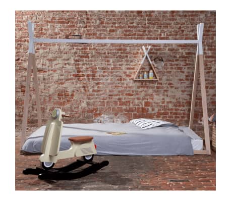 CHILDHOME Bois Cadre de Lit Tipi Lit pour Enfants Chambre à Coucher Maison