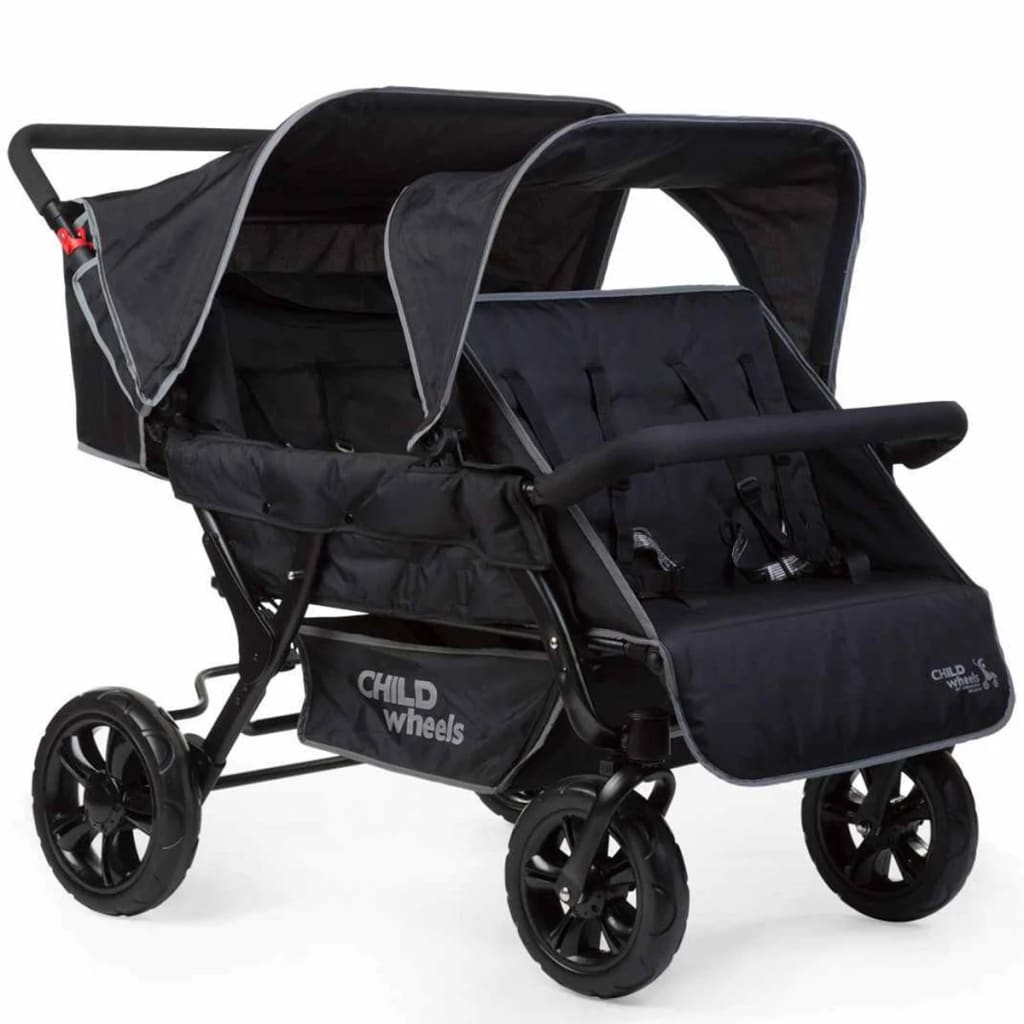 CHILDWHEELS Vierlingbuggy Two By Two zwart CWTB2