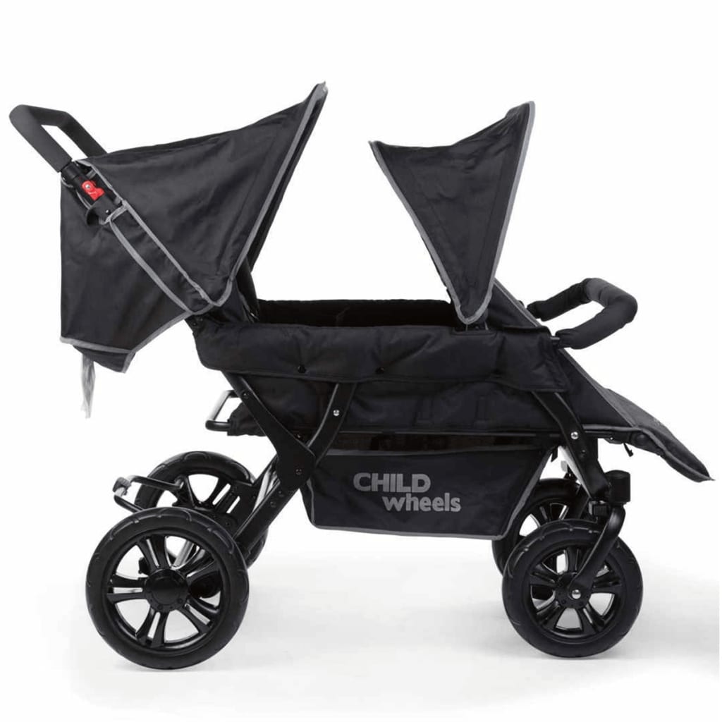 CHILDHOME Vierlingbuggy Two By Two zwart