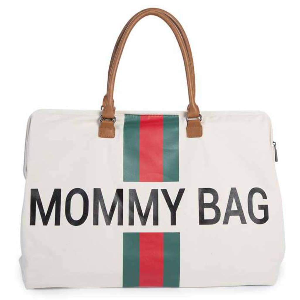 

CHILDHOME Luiertas Mommy Bag canvas gebroken wit en rood