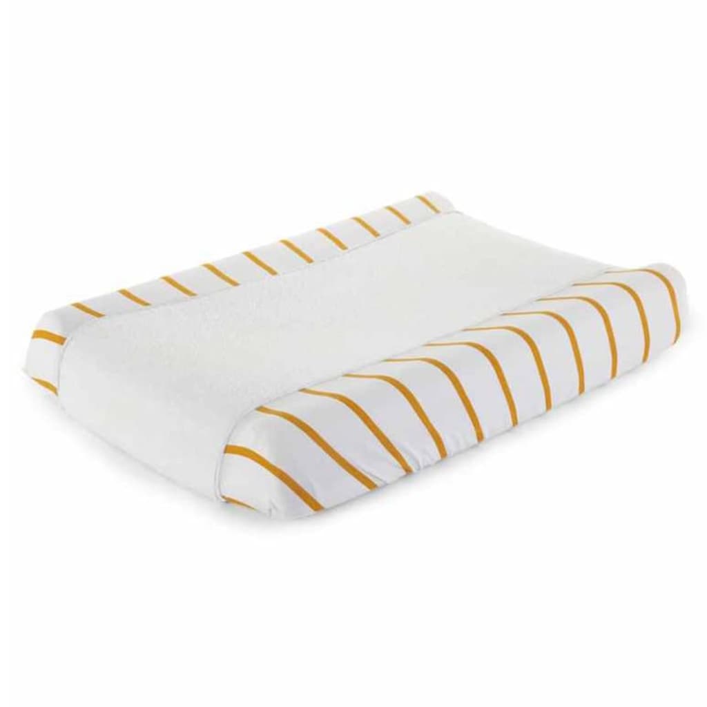 CHILDHOME Funda de cojín cambiador algodón suave y rizado rayas ocres
