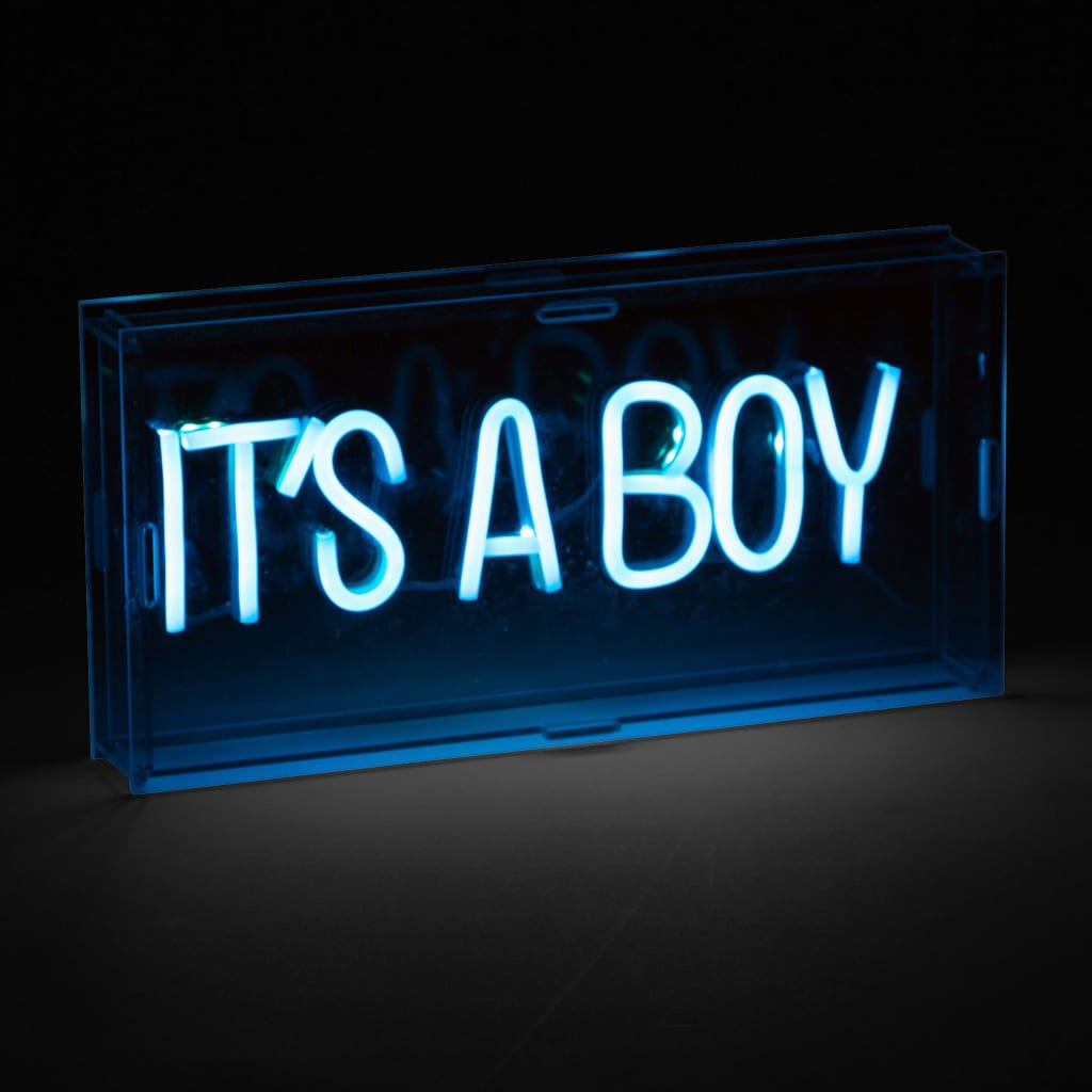 CHILDHOME Lampka neonowa z napisem It's A Boy, niebieska